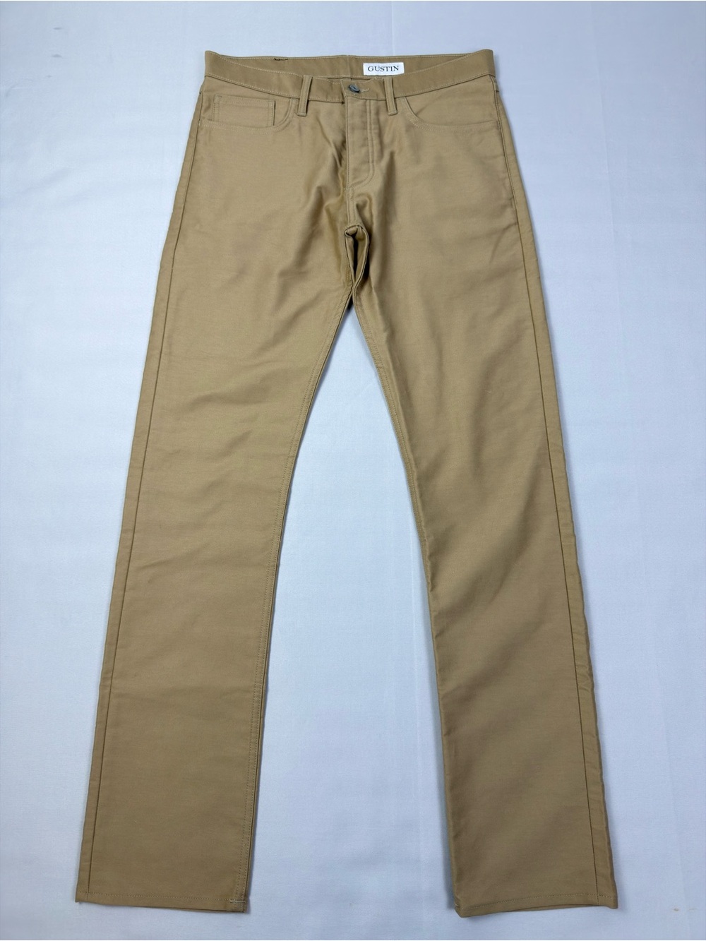Gustin #169 Egyptian Giza Moleskin Gold Khaki 5 Pocket Pants Men’s Straight Fit